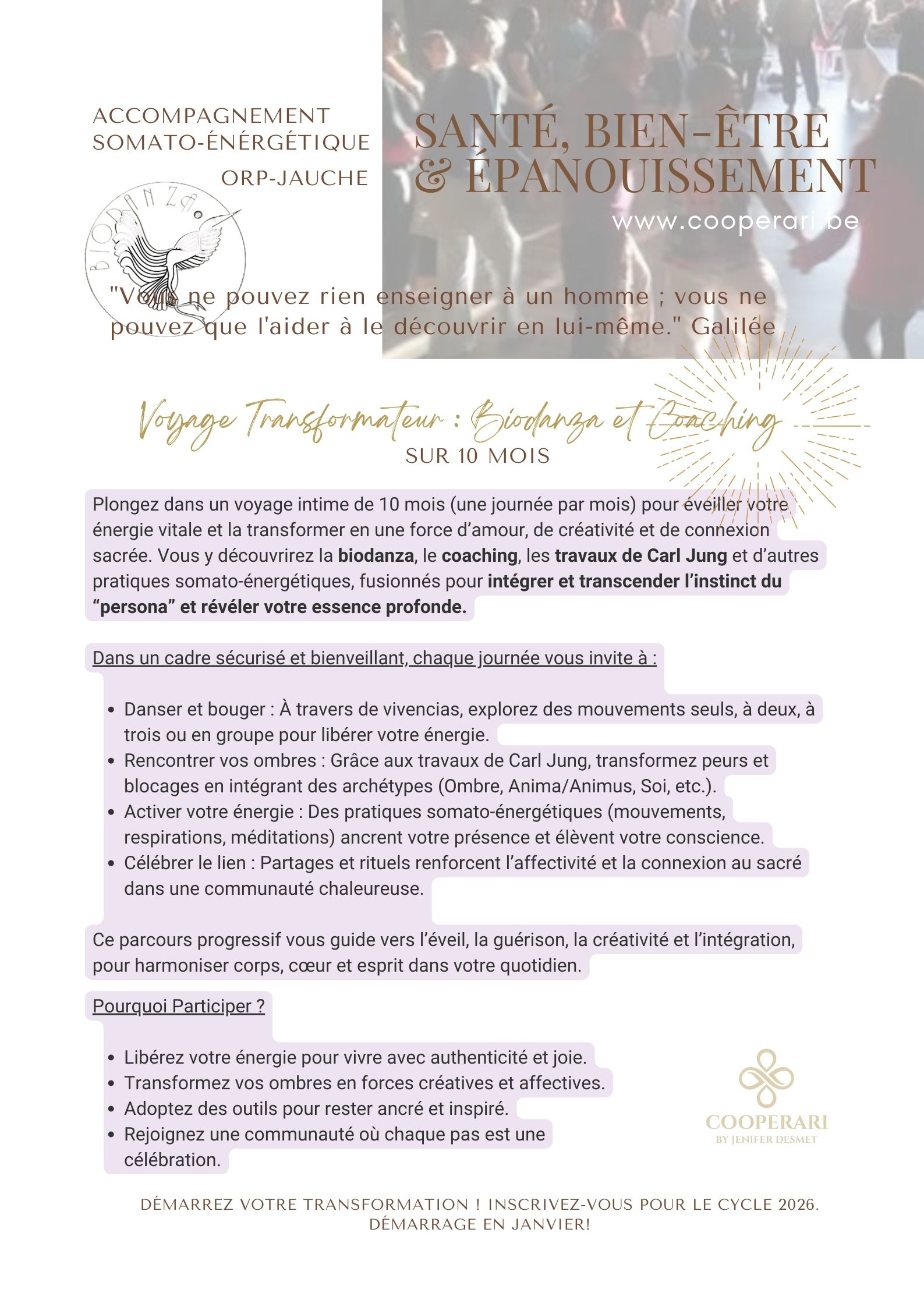 Voyage Transformateur : Biodanza et Coaching sur 10 Mois